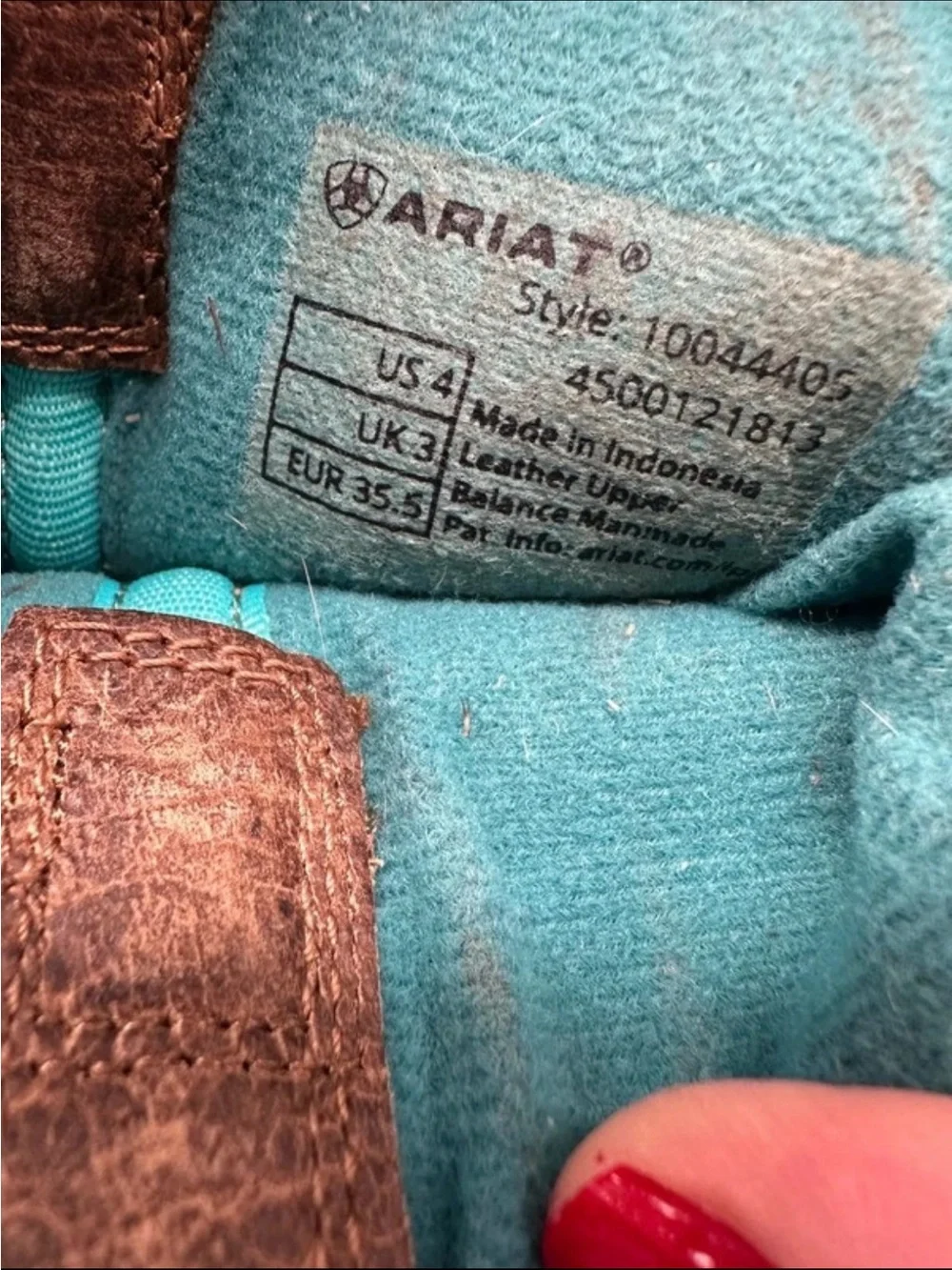 Ariat Western Brown Leather Cowboy Boots with Pink Embroidery
